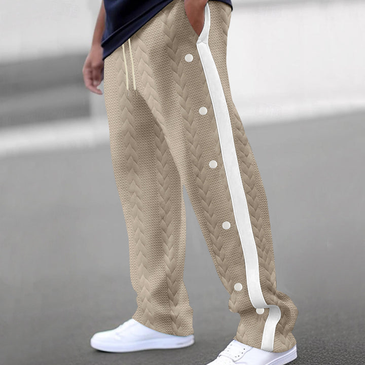 Herrer Sportslige Cargo-Joggingbukser med sideknapper og elastisk linning Stilla