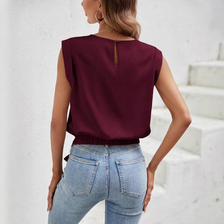 Dame elegant top med knyttet kant Stilla