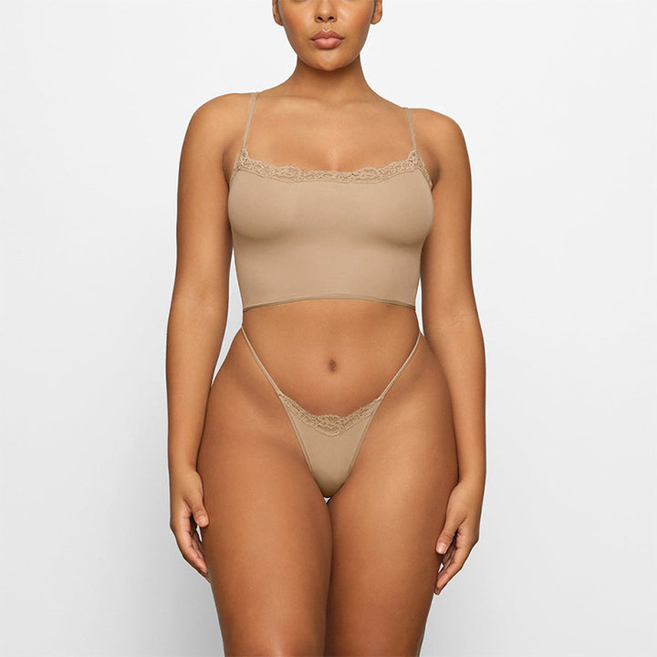 Dame spids-crop-top med justerbare stropper Stilla