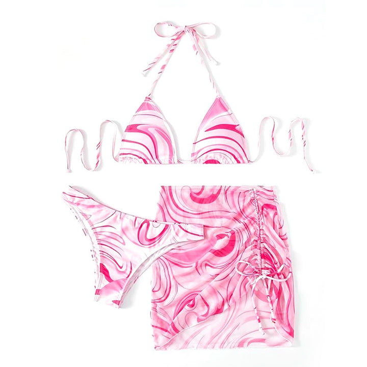 Dame bikini-sæt med raffineret ringdetalje og elegant nederdel-bukser Stilla