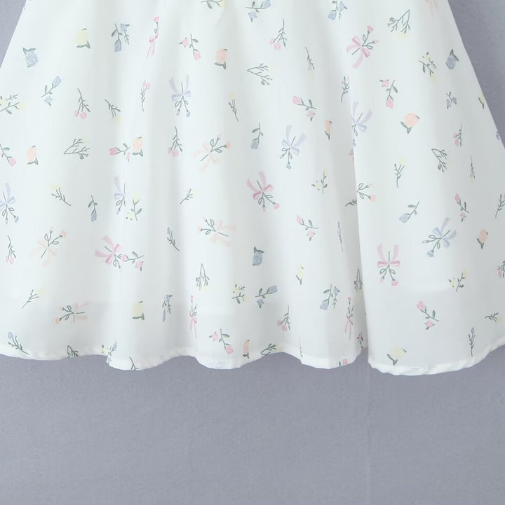 Dame Sommerligt A-linje Kjole med floral Design og sarte Rynkedetaljer Stilla