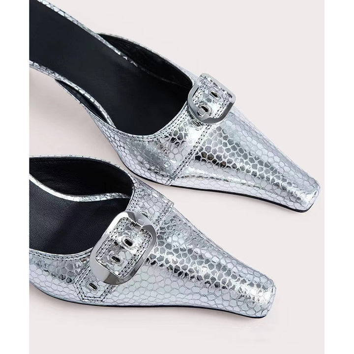 Dame Spids Slingback-Hæle med dekorativ spænde Stilla