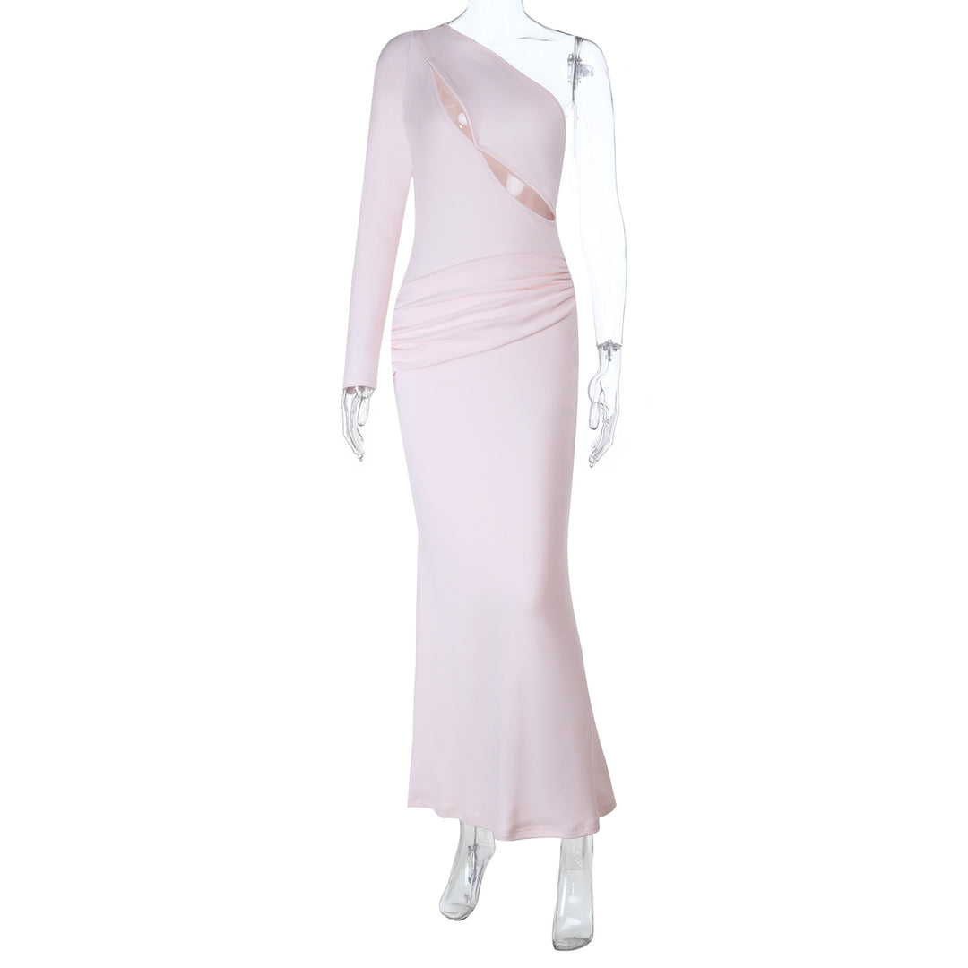 Dame Elegant Maxikjole med asymmetrisk snit og raffineret cut-out Skovae