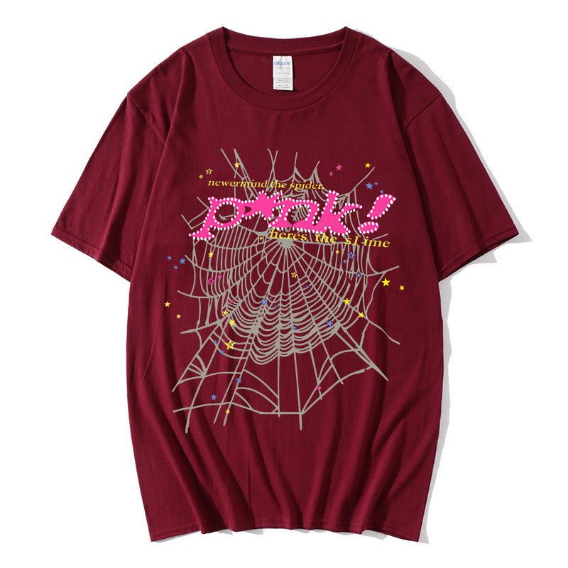 Kvinders afslappede T-shirt med kreativ edderkoppespind design Skovae