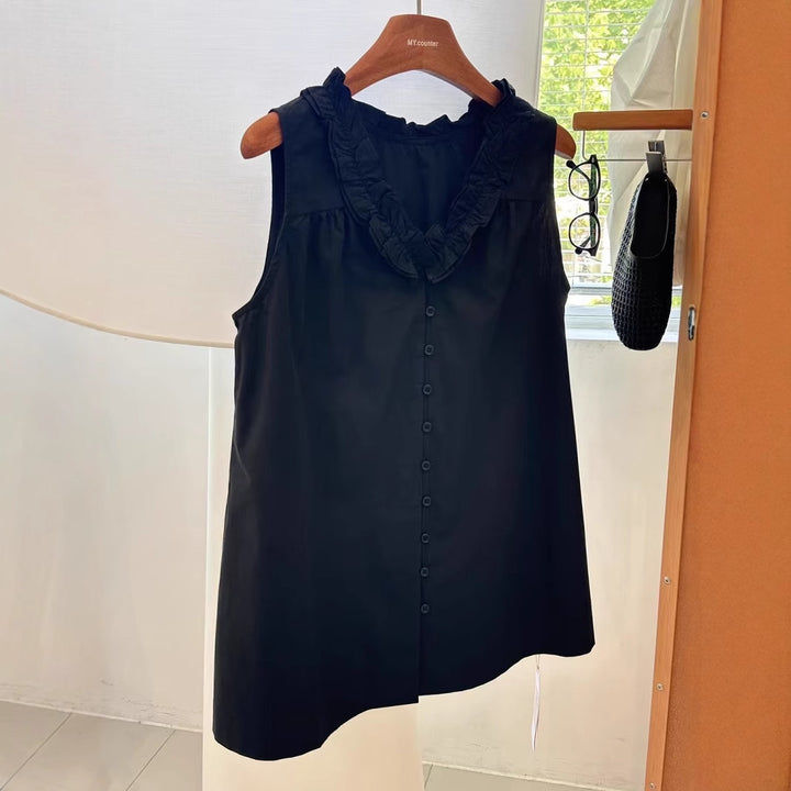 Dame Rynkekrave Knap-Up Bluse Stilla