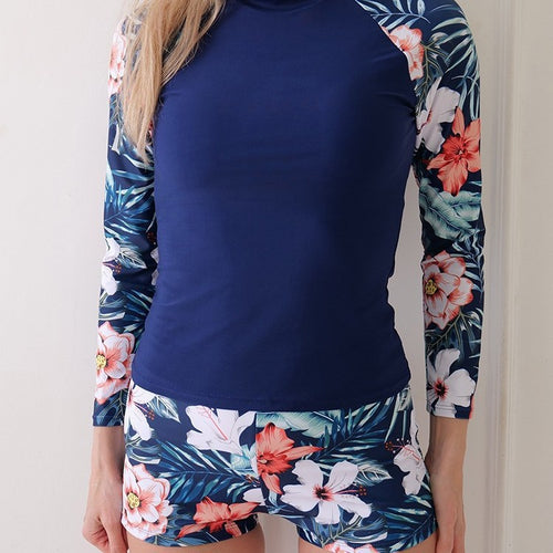 Dame Rashguard Sæt med lange ærmer og figurvenlige shorts Stilla