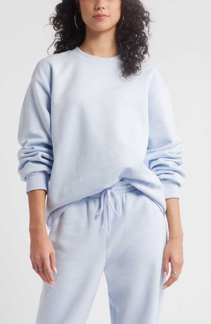 Dame afslappet sweatshirt med klassisk rund halsudskæring Stilla