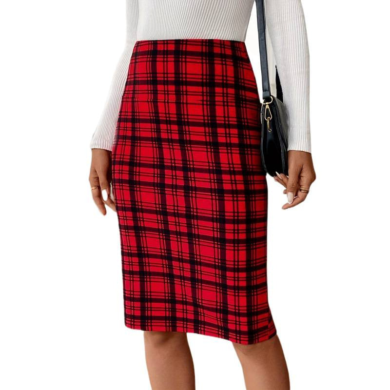 Dame Ternet Midi Skirt i Stretch Stil med tætsiddende pasform Skovae