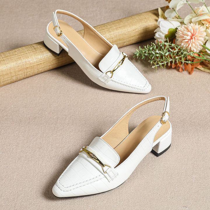 Dame Slingback Pumps med elegant kædelukning Stilla