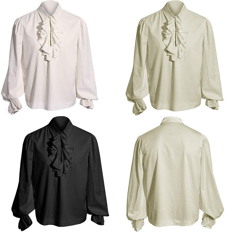 Dame elegant bluse med flæse detaljer og lange ærmer Stilla