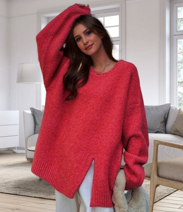Damer afslappet oversized sweater med sidelidsdesign Stilla