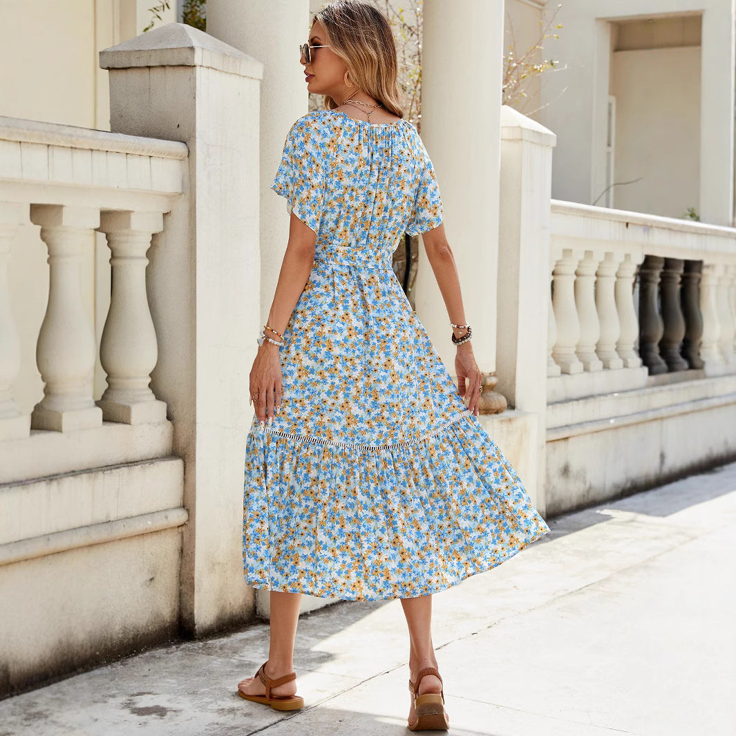 Dame Floral Maxi Kjole Stilla