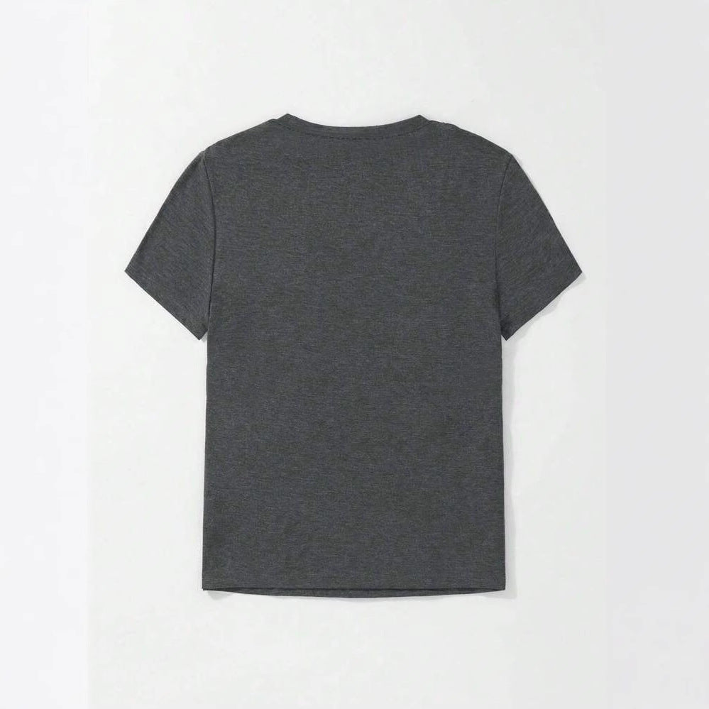Dame T-shirt med floralt motiv og inspirerende tekst Stilla