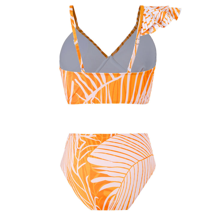 Dame bikini-sæt med asymmetrisk top og elegant indpakningsskørt Stilla