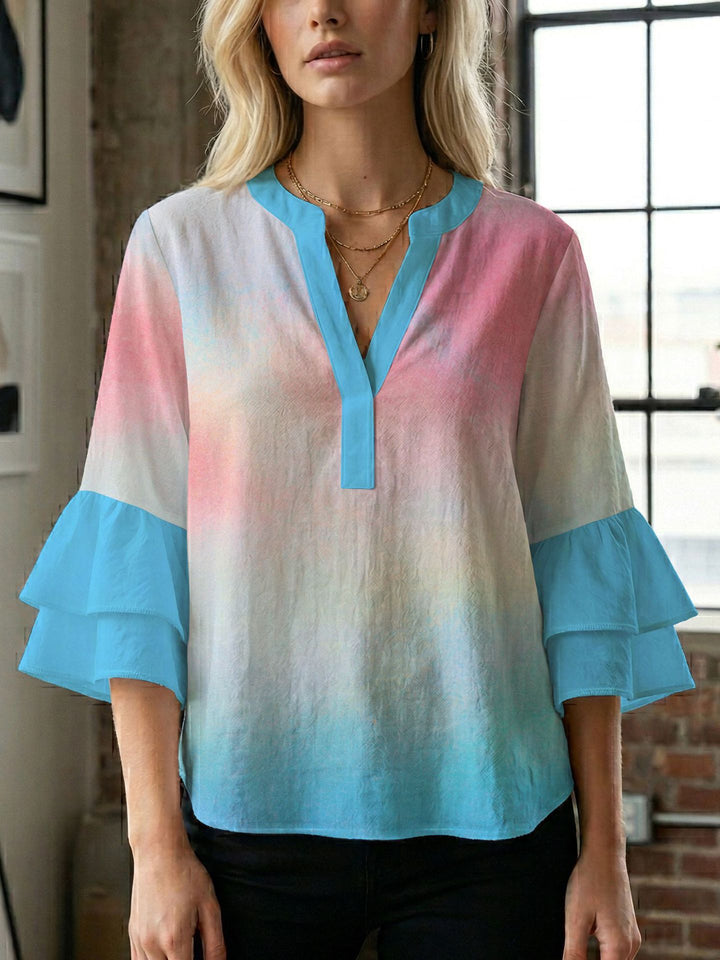 Damebluse med smukt blomstermotiv Skovae