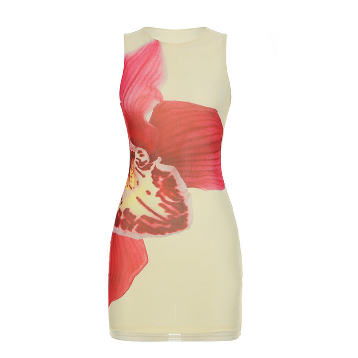 Damen Bunt bedrucktes Bandeau-Kleid Skovae