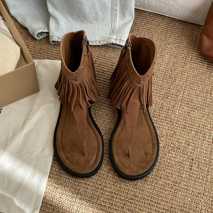 Femme Tribal-inspirerede Fryns-sandaler Stilla