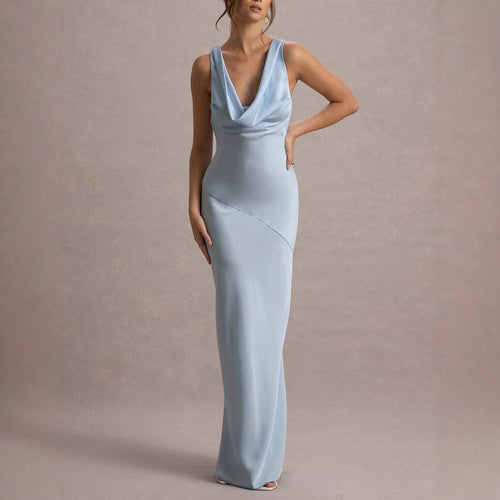 Dame Elegant omslagskjole med flydende snit og drapering Stilla