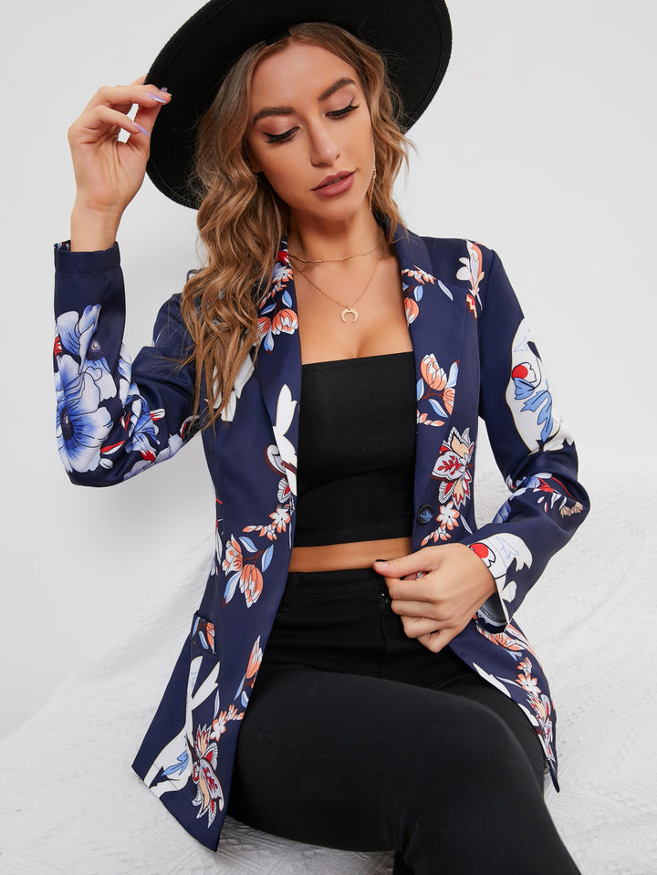 Dame Floral Tryk Blazerjakke Stilla