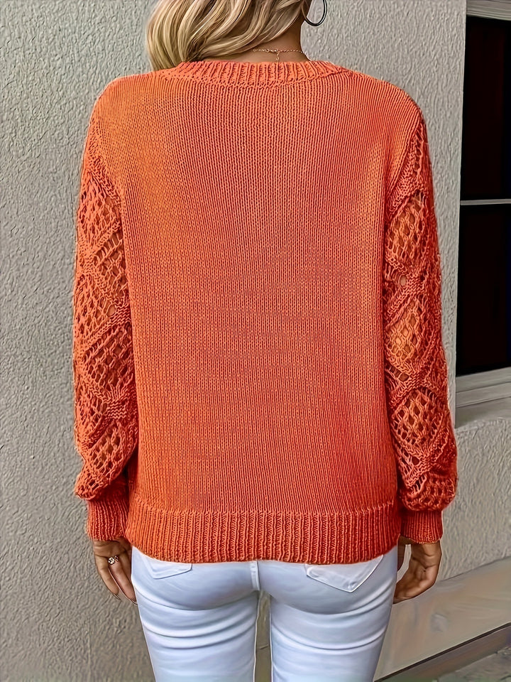 Dame V-hals Snøreærmet Pullover Stilla