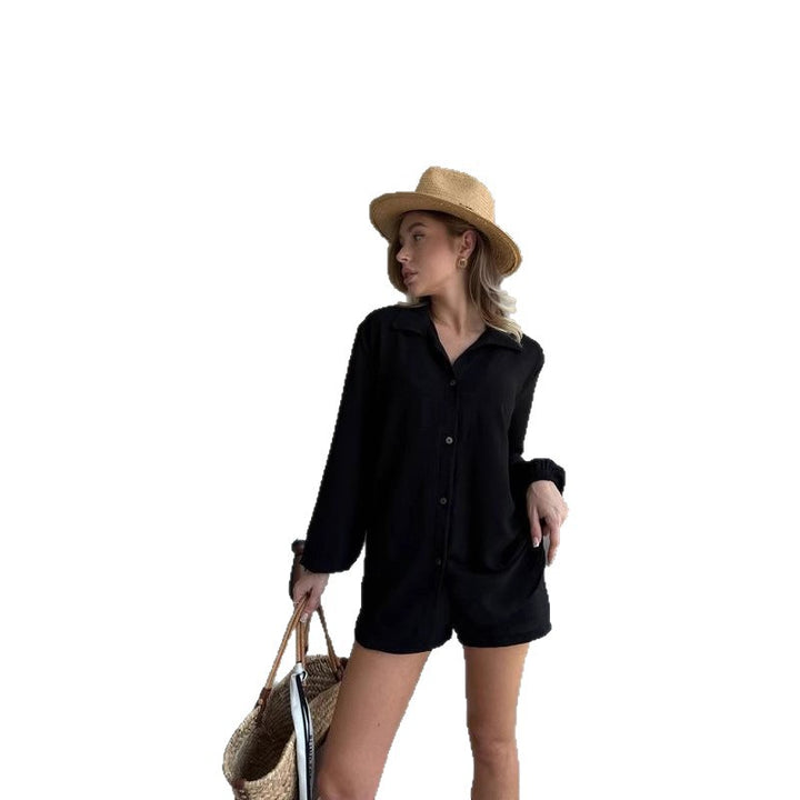 Dame To-delt Sæt med oversized Bluse og stilfuld Top Stilla