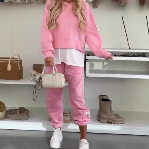 Kvinders afslappede hoodie sæt med elastisk talje og voluminøse ærmer Stilla