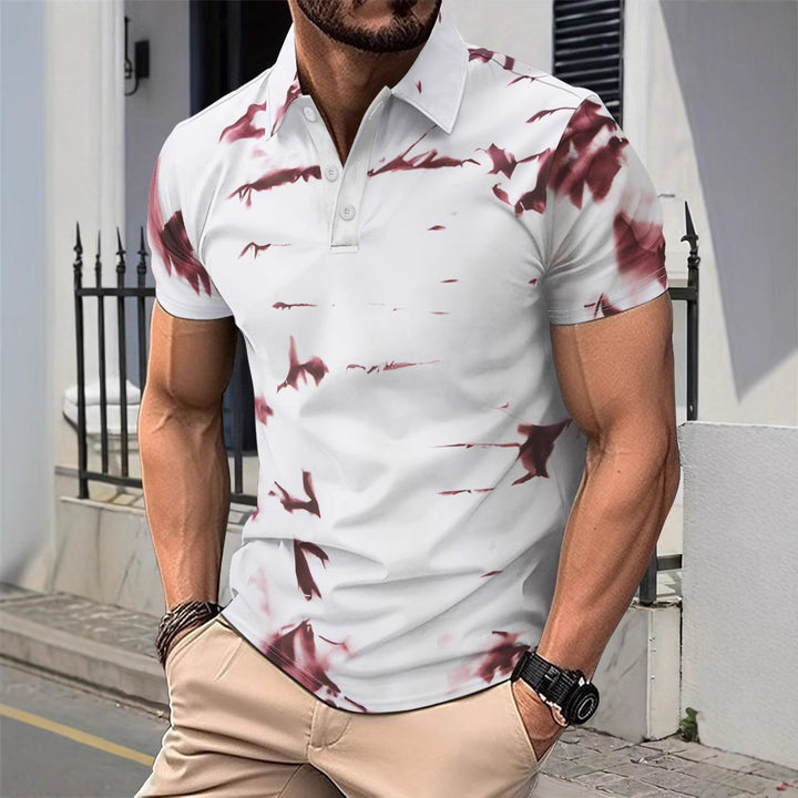 Herre moderne polo t-shirt med unikt mønster Stilla