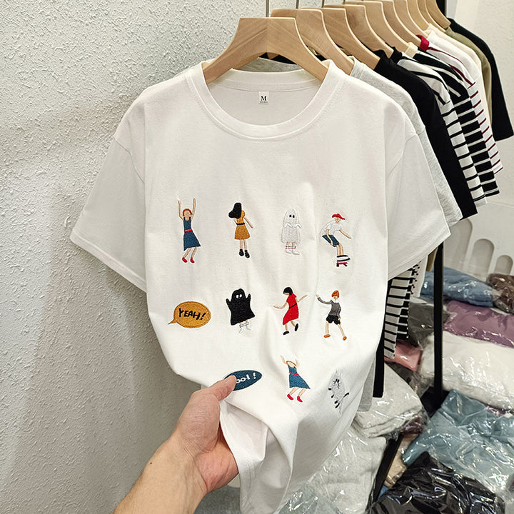 Femme Legende Broderet Grafik-T-Shirt Stilla