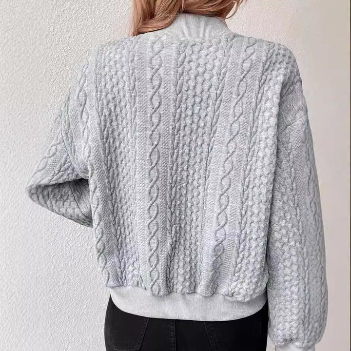 Dame strikjakke i sporty stil Stilla