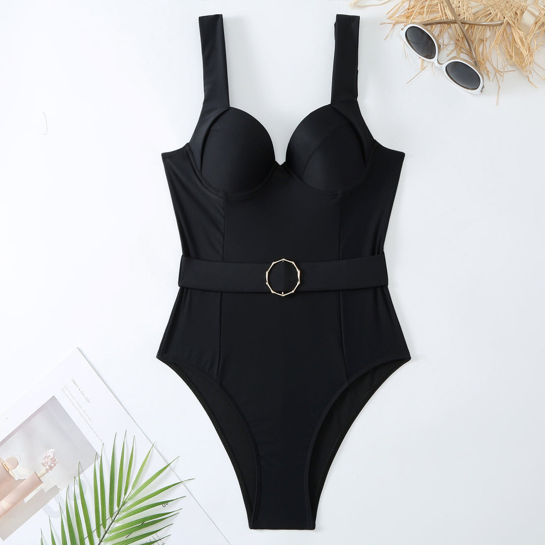 Dame elegant one-piece badeanstalt med smart indpakningsskørt Stilla