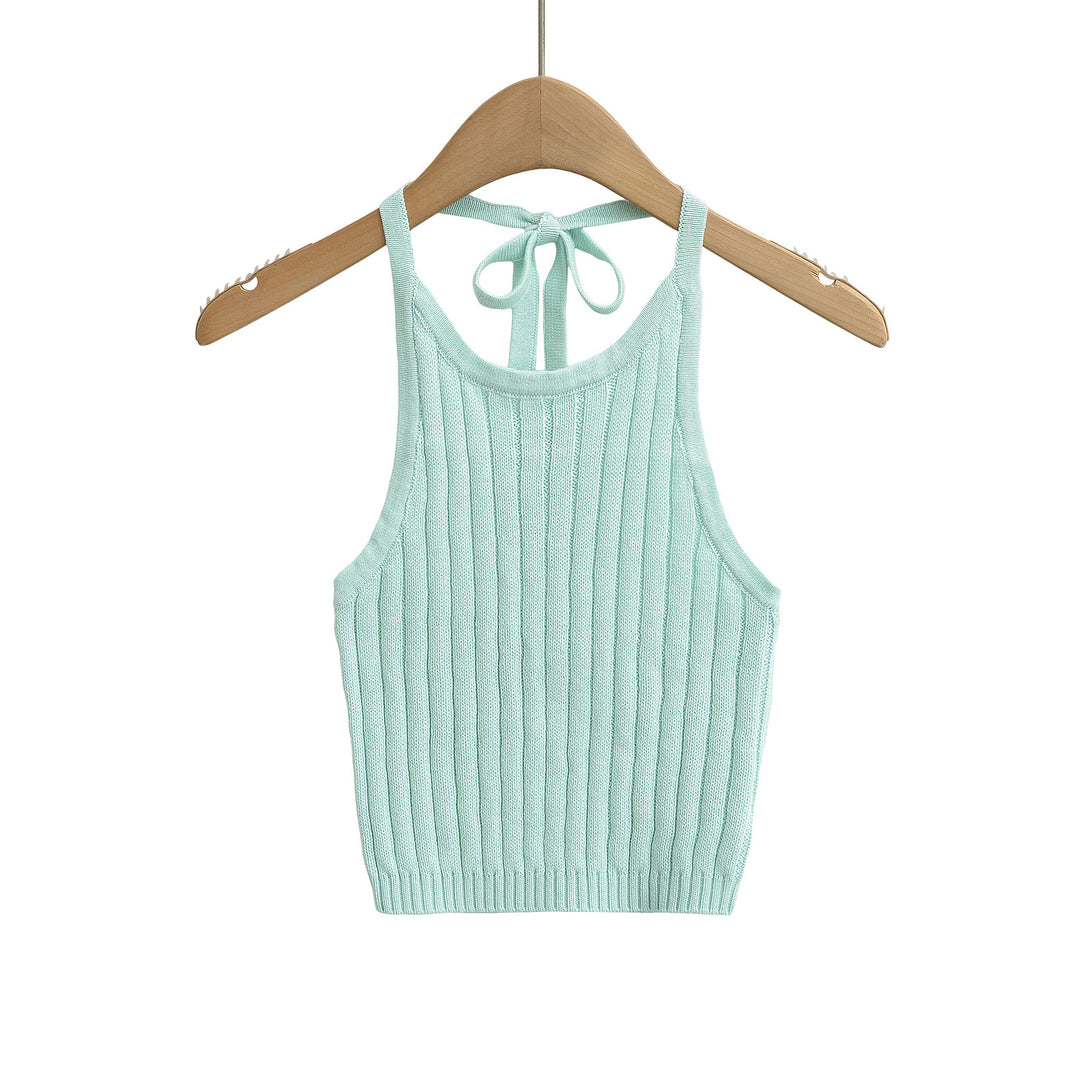 Femme Rippstrik Halter Crop Top Stilla
