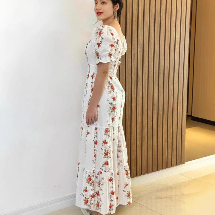 Dame Maxikjole med blomsterdekorationer Stilla