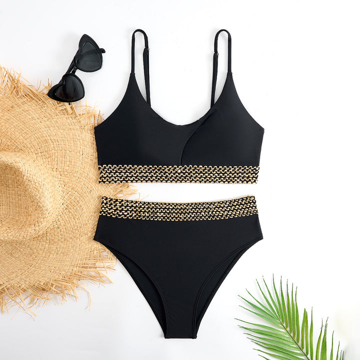 Dame bikini med stilfuld twist-design og farveafstemt bånd Stilla