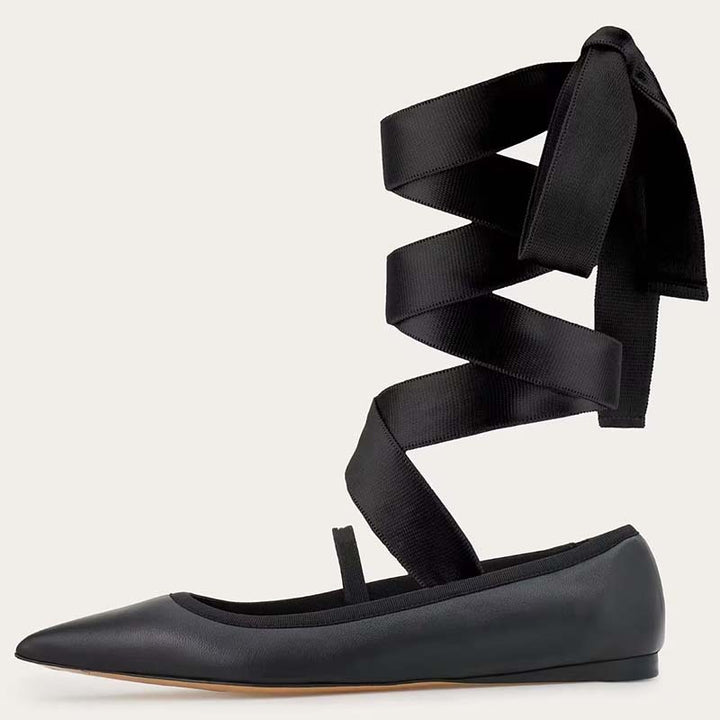 Femme Elegante Snøre-Spitze Flade Stilla