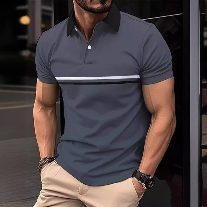 Herre polo shirt med moderne farveblokdesign og høj kvalitetsstofteknologi Stilla