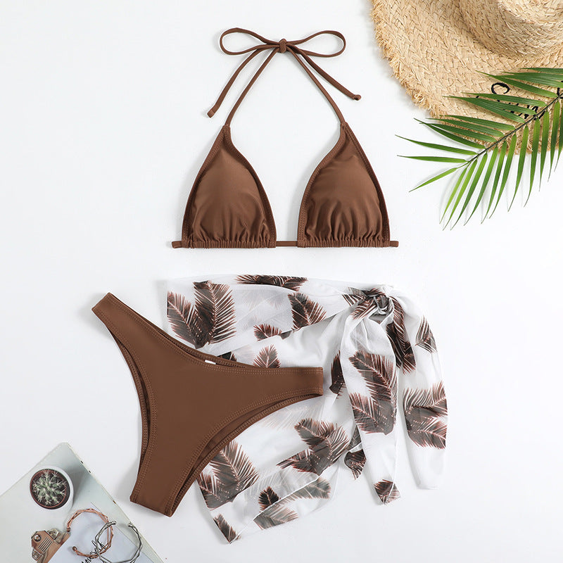 Dame Triangel-Bikini med stilfuld strandhåndklæde Stilla