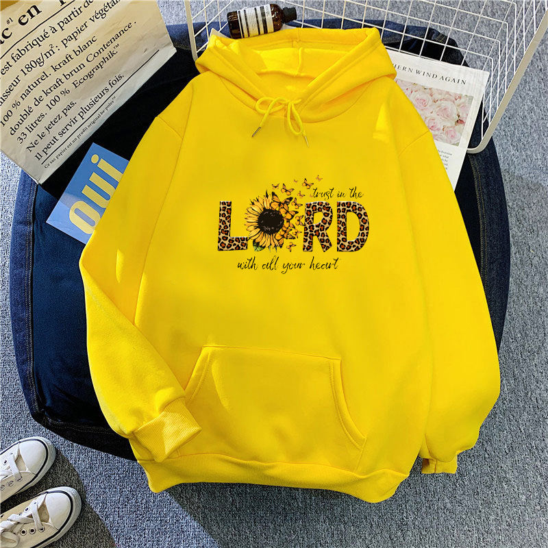 Kvinders hoodie med inspirerende solsikke design Skovae
