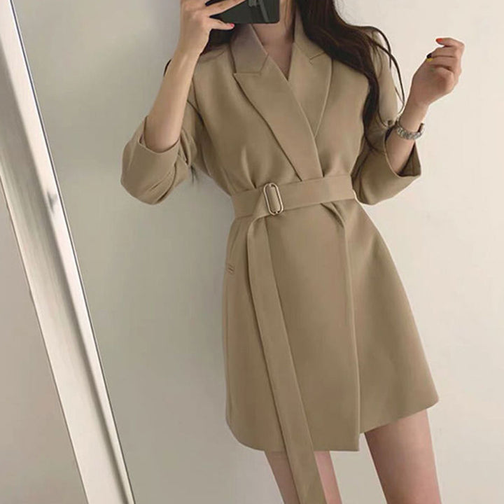 Dame Elegant Blazer med Talje Bælte Stilla