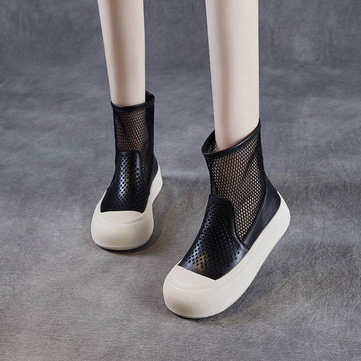 Femme Stylish Høj-Top Mesh Ankelsneaker Stilla