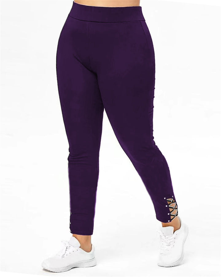 Dame leggings med dekorativt snit og høj talje Stilla