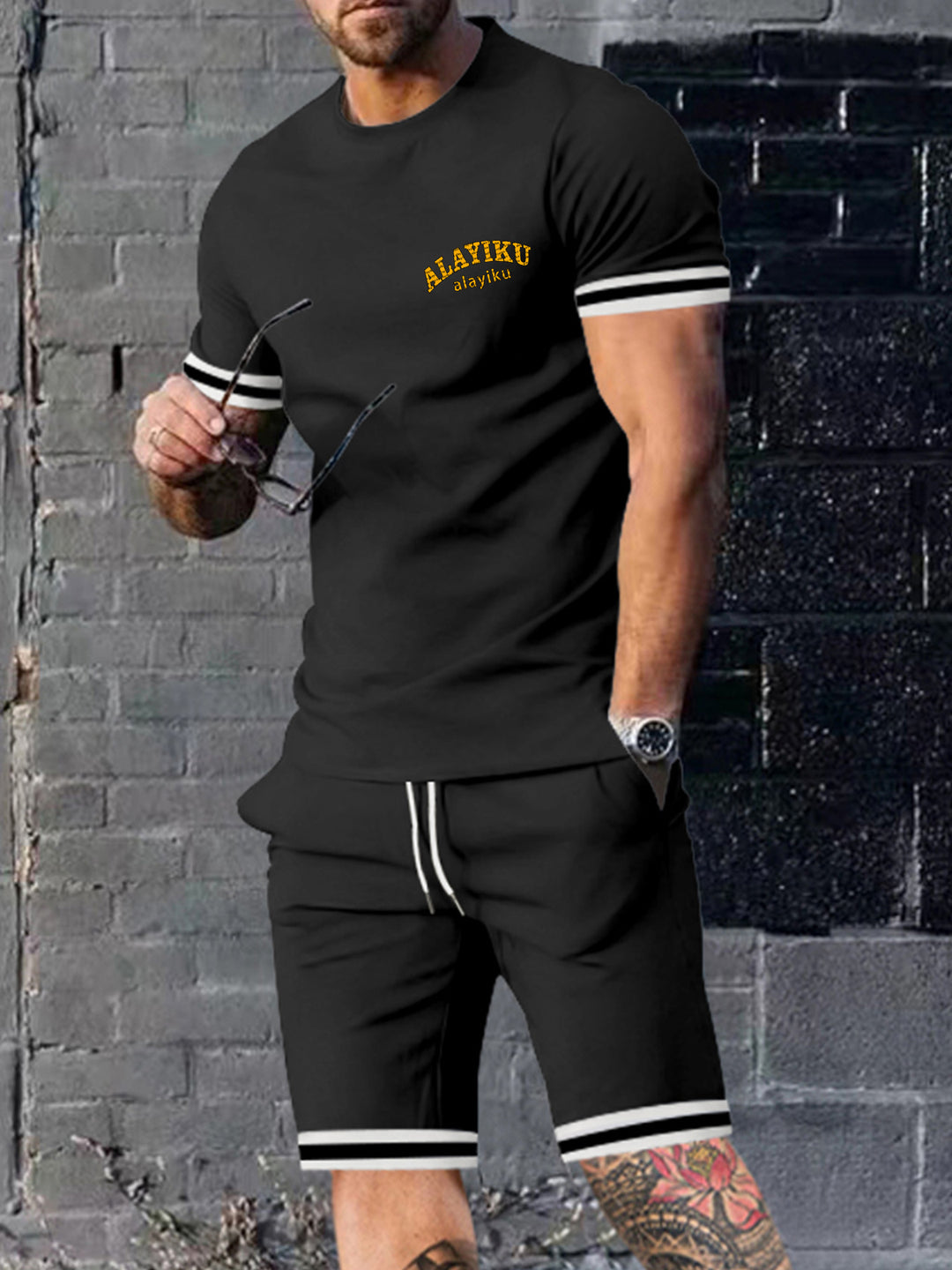 Herrer Sports T-Shirt og Shorts Sæt Stilla