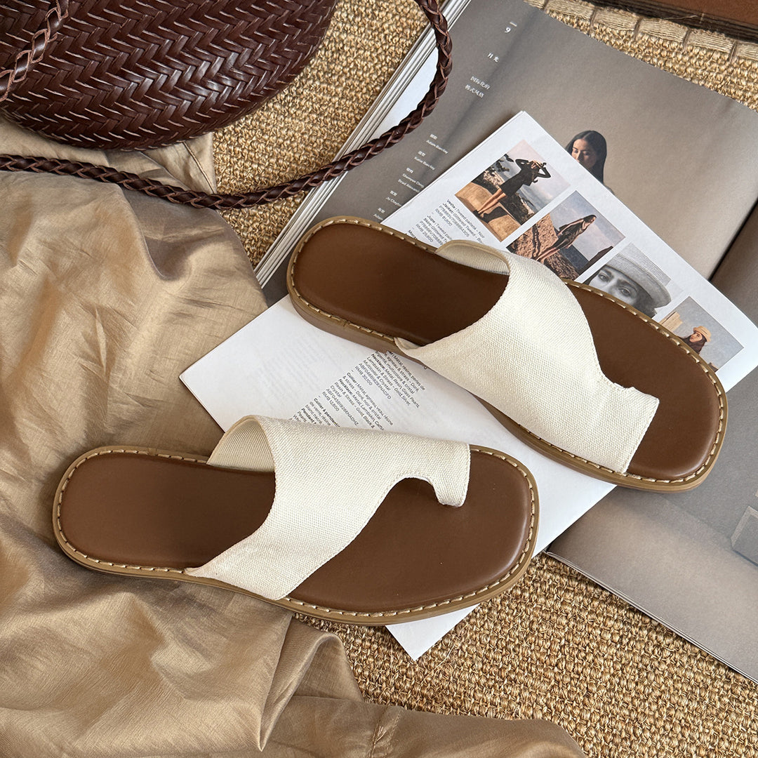 Dame Casual Tanga Slide Sandaler med polstret fodbed Stilla