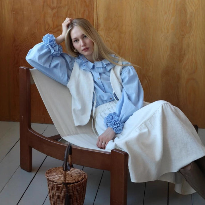 Dame moderigtig kort tørklæde med struktureret design Stilla