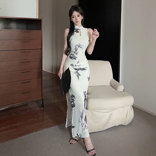 Stilla | Højslids Forbedret Cheongsam Bodycon Kjole