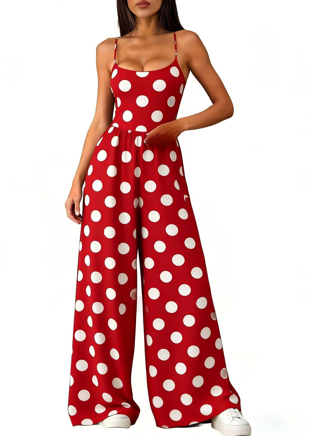 Dame Elegant jumpsuit med geometrisk print og brede ben Skovae