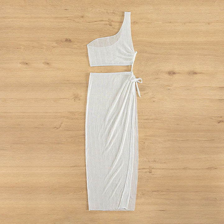 Dame bikinisæt med elegant wrapping nederdel og behagelig crop top Stilla
