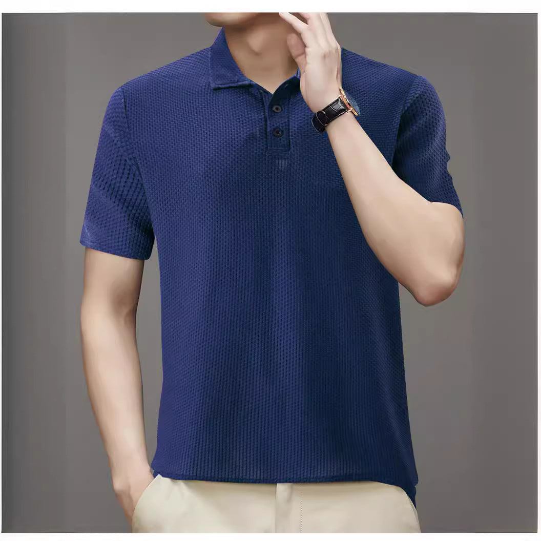 Herrer Struktur Polo Shirt Stilla