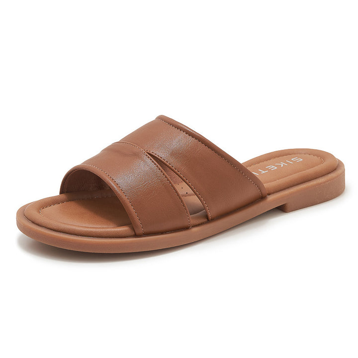 Dame mode slippers med krydsede remme Stilla