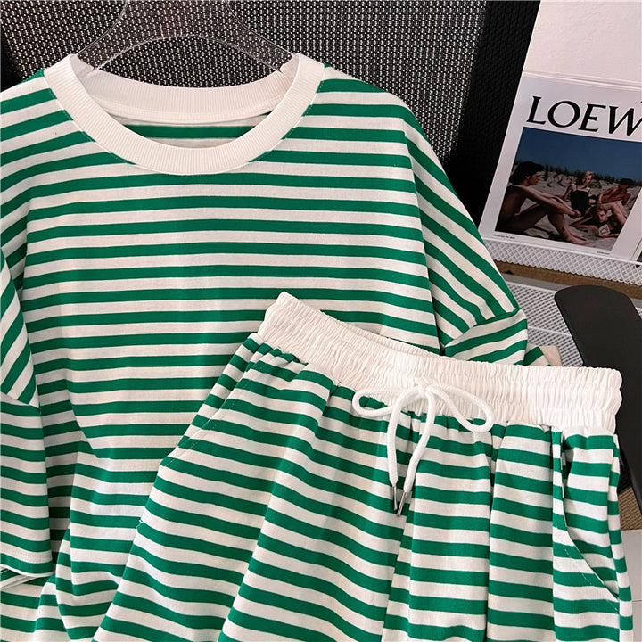 Femme Relaxed Fit Stribet Loungewear Sæt Stilla