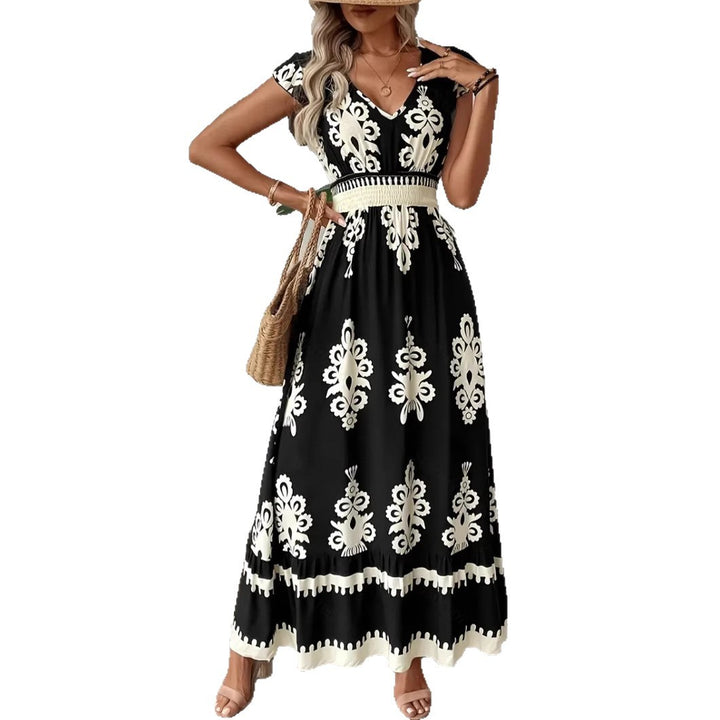 Damer Bohemian Broderet Maxi Kjole Stilla
